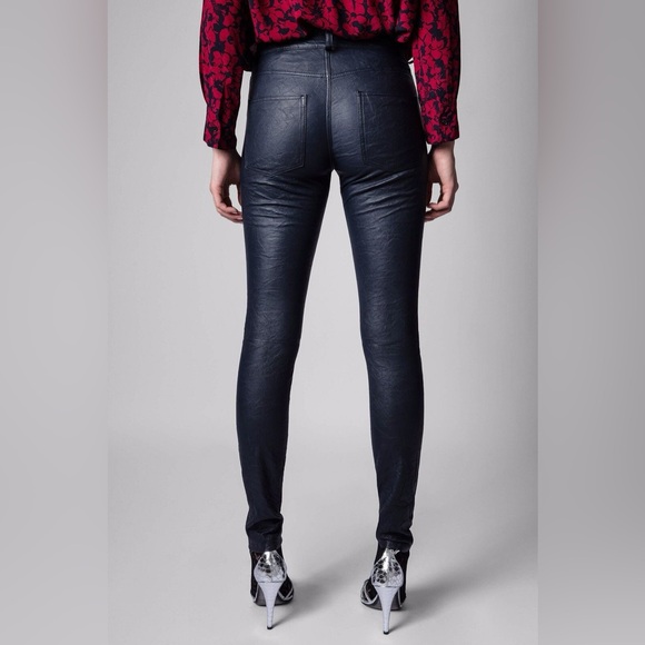 Zadig & Voltaire | Phlame Crinkled Leather Pants (Size FR 42 ) - Picture 2 of 8